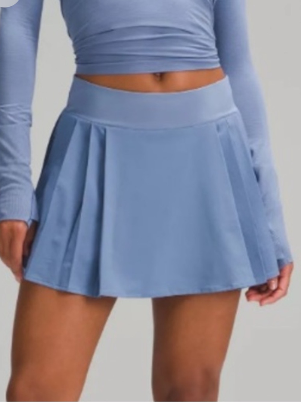 Lululemon Women’s High Rise Side Pleat Tennis Skirt Size 12 NWOT Oasis Blue